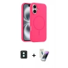 MARSİLYAN™- iPhone 16 Kılıf Yankı Form Serisi - Şeffaf Pasifik Cam Ekran Koruyucu + PVD Metal Kamera Lens - YL