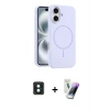 MARSİLYAN™- iPhone 16 Kılıf Yankı Form Serisi - Şeffaf Pasifik Cam Ekran Koruyucu + PVD Metal Kamera Lens - YL