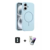 MARSİLYAN™- iPhone 16 Kılıf Yankı Form Serisi - Şeffaf Pasifik Cam Ekran Koruyucu + PVD Metal Kamera Lens - YL