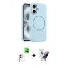 MARSİLYAN™- iPhone 16 Kılıf Yankı Form Serisi - Şeffaf Pasifik Cam Ekran Koruyucu + Raze Metal Kamera Lens - BZ