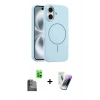 MARSİLYAN™- iPhone 16 Kılıf Yankı Form Serisi - Şeffaf Pasifik Cam Ekran Koruyucu + Raze Metal Kamera Lens - SH