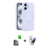 MARSİLYAN™- iPhone 16 Kılıf Yankı Form Serisi - Şeffaf Pasifik Cam Ekran Koruyucu + Raze Metal Kamera Lens - SH