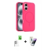MARSİLYAN™- iPhone 16 Kılıf Yankı Form Serisi - Şeffaf Pasifik Cam Ekran Koruyucu + Raze Metal Kamera Lens - BZ