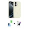 MARSİLYAN™- iPhone 16 Kılıf Yankı Form Serisi - Şeffaf Pasifik Cam Ekran Koruyucu + Raze Metal Kamera Lens - LT