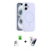 MARSİLYAN™- iPhone 16 Kılıf Yankı Form Serisi - Şeffaf Pasifik Cam Ekran Koruyucu + Raze Metal Kamera Lens - BZ
