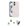 MARSİLYAN™- iPhone 16 Kılıf Yankı Form Serisi - Şeffaf Pasifik Cam Ekran Koruyucu + Raze Metal Kamera Lens - BZ