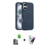 MARSİLYAN™- iPhone 16 Kılıf Yankı Form Serisi - Şeffaf Pasifik Cam Ekran Koruyucu + Raze Metal Kamera Lens - SH