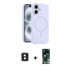 MARSİLYAN™- iPhone 16 Kılıf Yankı Form Serisi - Siyah 360 Mat Full Body Arka Koruyucu + PVD Metal Kamera Lens - PE