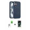 MARSİLYAN™- iPhone 16 Kılıf Yankı Form Serisi - Siyah 360 Mat Full Body Arka Koruyucu + Raze Metal Kamera Lens - BZ
