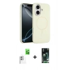 MARSİLYAN™- iPhone 16 Kılıf Yankı Form Serisi - Siyah 360 Mat Full Body Arka Koruyucu + Raze Metal Kamera Lens - BZ