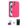 MARSİLYAN™- iPhone 16 Kılıf Yankı Form Serisi - Siyah 3D Antistatik Hayalet Cam Ekran Koruyucu + Bilvis Titan Kamera Lens - PE