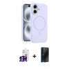 MARSİLYAN™- iPhone 16 Kılıf Yankı Form Serisi - Siyah 3D Antistatik Hayalet Cam Ekran Koruyucu + Bilvis Titan Kamera Lens - PE