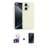 MARSİLYAN™- iPhone 16 Kılıf Yankı Form Serisi - Siyah 3D Antistatik Hayalet Cam Ekran Koruyucu + Bilvis Titan Kamera Lens - PE