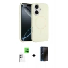 MARSİLYAN™- iPhone 16 Kılıf Yankı Form Serisi - Siyah 3D Antistatik Hayalet Cam Ekran Koruyucu + Raze Metal Kamera Lens - BZ