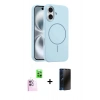 MARSİLYAN™- iPhone 16 Kılıf Yankı Form Serisi - Siyah 3D Antistatik Hayalet Cam Ekran Koruyucu + Raze Metal Kamera Lens - PE