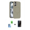 MARSİLYAN™- iPhone 16 Kılıf Yankı Form Serisi - Siyah 3D Antistatik Hayalet Cam Ekran Koruyucu + Raze Metal Kamera Lens - LT