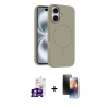 MARSİLYAN™- iPhone 16 Kılıf Yankı Form Serisi - Siyah 3D Antistatik Mat Seramik Nano Ekran Koruyucu + Bilvis Titan Kamera Lens - GS