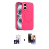 MARSİLYAN™- iPhone 16 Kılıf Yankı Form Serisi - Siyah 3D Antistatik Mat Seramik Nano Ekran Koruyucu + Bilvis Titan Kamera Lens - YL