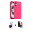MARSİLYAN™- iPhone 16 Kılıf Yankı Form Serisi - Siyah 3D Antistatik Mat Seramik Nano Ekran Koruyucu + Bilvis Titan Kamera Lens - GS