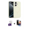MARSİLYAN™- iPhone 16 Kılıf Yankı Form Serisi - Siyah 3D Antistatik Mat Seramik Nano Ekran Koruyucu + Bilvis Titan Kamera Lens - PE