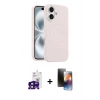 MARSİLYAN™- iPhone 16 Kılıf Yankı Form Serisi - Siyah 3D Antistatik Mat Seramik Nano Ekran Koruyucu + Bilvis Titan Kamera Lens - SH