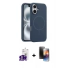 MARSİLYAN™- iPhone 16 Kılıf Yankı Form Serisi - Siyah 3D Antistatik Mat Seramik Nano Ekran Koruyucu + Bilvis Titan Kamera Lens - PE