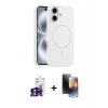 MARSİLYAN™- iPhone 16 Kılıf Yankı Form Serisi - Siyah 3D Antistatik Mat Seramik Nano Ekran Koruyucu + Bilvis Titan Kamera Lens - YL