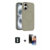MARSİLYAN™- iPhone 16 Kılıf Yankı Form Serisi - Siyah 3D Antistatik Mat Seramik Nano Ekran Koruyucu + PVD Metal Kamera Lens - YL