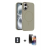 MARSİLYAN™- iPhone 16 Kılıf Yankı Form Serisi - Siyah 3D Antistatik Mat Seramik Nano Ekran Koruyucu + PVD Metal Kamera Lens - MI
