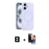 MARSİLYAN™- iPhone 16 Kılıf Yankı Form Serisi - Siyah 3D Antistatik Mat Seramik Nano Ekran Koruyucu + PVD Metal Kamera Lens - YL