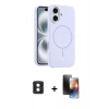 MARSİLYAN™- iPhone 16 Kılıf Yankı Form Serisi - Siyah 3D Antistatik Mat Seramik Nano Ekran Koruyucu + PVD Metal Kamera Lens - MI