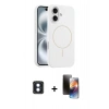 MARSİLYAN™- iPhone 16 Kılıf Yankı Form Serisi - Siyah 3D Antistatik Mat Seramik Nano Ekran Koruyucu + PVD Metal Kamera Lens - MI