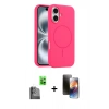 MARSİLYAN™- iPhone 16 Kılıf Yankı Form Serisi - Siyah 3D Antistatik Mat Seramik Nano Ekran Koruyucu + Raze Metal Kamera Lens - SH