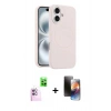 MARSİLYAN™- iPhone 16 Kılıf Yankı Form Serisi - Siyah 3D Antistatik Mat Seramik Nano Ekran Koruyucu + Raze Metal Kamera Lens - PE