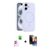 MARSİLYAN™- iPhone 16 Kılıf Yankı Form Serisi - Siyah 3D Antistatik Mat Seramik Nano Ekran Koruyucu + Raze Metal Kamera Lens - PE