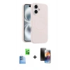 MARSİLYAN™- iPhone 16 Kılıf Yankı Form Serisi - Siyah 3D Antistatik Mat Seramik Nano Ekran Koruyucu + Raze Metal Kamera Lens - LT