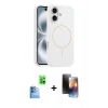 MARSİLYAN™- iPhone 16 Kılıf Yankı Form Serisi - Siyah 3D Antistatik Mat Seramik Nano Ekran Koruyucu + Raze Metal Kamera Lens - LT