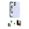 MARSİLYAN™- iPhone 16 Kılıf Yankı Form Serisi - Siyah 3D Antistatik Mat Seramik Nano Ekran Koruyucu + Raze Metal Kamera Lens - SH