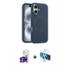 MARSİLYAN™- iPhone 16 Kılıf Yankı Form Serisi - Siyah 3D Antistatik Seramik Nano Ekran Koruyucu + Bilvis Titan Kamera Lens - PE