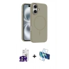 MARSİLYAN™- iPhone 16 Kılıf Yankı Form Serisi - Siyah 3D Antistatik Seramik Nano Ekran Koruyucu + Bilvis Titan Kamera Lens - SH