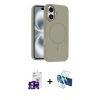 MARSİLYAN™- iPhone 16 Kılıf Yankı Form Serisi - Siyah 3D Antistatik Seramik Nano Ekran Koruyucu + Bilvis Titan Kamera Lens - PE