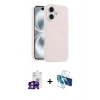 MARSİLYAN™- iPhone 16 Kılıf Yankı Form Serisi - Siyah 3D Antistatik Seramik Nano Ekran Koruyucu + Bilvis Titan Kamera Lens - PE