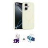 MARSİLYAN™- iPhone 16 Kılıf Yankı Form Serisi - Siyah 3D Antistatik Seramik Nano Ekran Koruyucu + Bilvis Titan Kamera Lens - PE