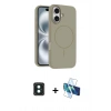 MARSİLYAN™- iPhone 16 Kılıf Yankı Form Serisi - Siyah 3D Antistatik Seramik Nano Ekran Koruyucu + PVD Metal Kamera Lens - YL