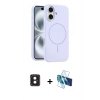 MARSİLYAN™- iPhone 16 Kılıf Yankı Form Serisi - Siyah 3D Antistatik Seramik Nano Ekran Koruyucu + PVD Metal Kamera Lens - PE