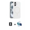 MARSİLYAN™- iPhone 16 Kılıf Yankı Form Serisi - Siyah 3D Antistatik Seramik Nano Ekran Koruyucu + PVD Metal Kamera Lens - MI