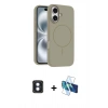 MARSİLYAN™- iPhone 16 Kılıf Yankı Form Serisi - Siyah 3D Antistatik Seramik Nano Ekran Koruyucu + PVD Metal Kamera Lens - MI