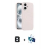 MARSİLYAN™- iPhone 16 Kılıf Yankı Form Serisi - Siyah 3D Antistatik Seramik Nano Ekran Koruyucu + PVD Metal Kamera Lens - MI