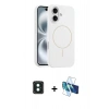 MARSİLYAN™- iPhone 16 Kılıf Yankı Form Serisi - Siyah 3D Antistatik Seramik Nano Ekran Koruyucu + PVD Metal Kamera Lens - YL