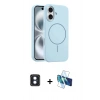 MARSİLYAN™- iPhone 16 Kılıf Yankı Form Serisi - Siyah 3D Antistatik Seramik Nano Ekran Koruyucu + PVD Metal Kamera Lens - MI